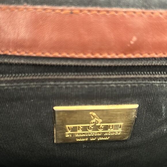 DE VECCHI BY HAMILTON HODGE ITALY LEATHER WOVEN CLUTCH - Picture 6 of 8